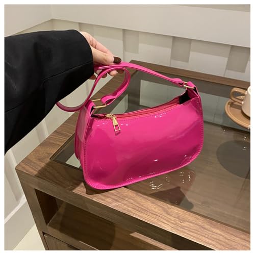 Image of Patent Leather Clutch Purse Shiny Evening Handbags for Women Armpit Shoulder Bag MINI Hobos