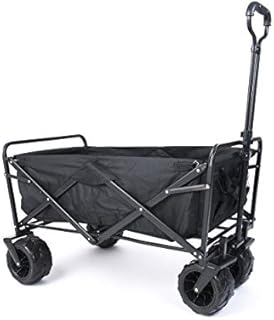 Umi. Essentials Bollerwagen Offroad Transportwagen Handwagen faltbar Gartenwagen die Reifen mit Lager für Alle Gelände Geeignet (Schwarz)