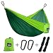 Produktbild Sooair Camping Hängematte, Outdoor Hammock 300KG Tragkraft 260 * 140cm, Ultraleicht Reise Outdoor Hängematte Camping Hammock mit 2 x Karabiner, 2 x Nylon-Schlingen Inbegriffen (Grün)