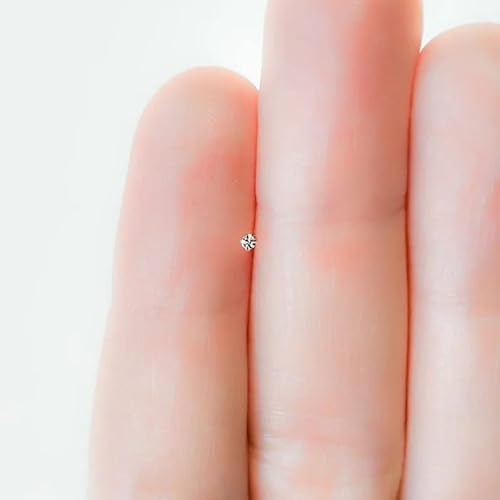 Moonlidesigns Sterling Silver Nose Stud Cubic Zirconia 1.5Mm Tiny Nose Stud, Silver Nose Stud, Nose Piercing, Dainty Nose Stud, L Shaped #TOP1