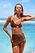 ZAFUL 3 Piece Swimsuits for Women Thong Sarong Wraps Bikini Set Coverup Bathing Suit Ribbed Side Tie Velvet Swimwear Coffee L