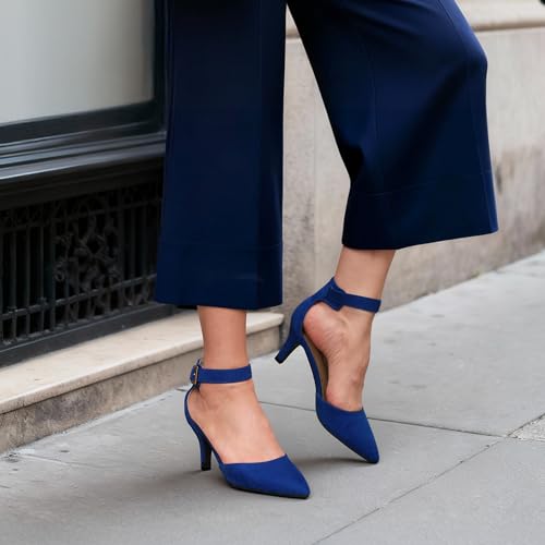 Image of DREAM PAIRS Women's Kitten Heels Ankle Strap Pumps