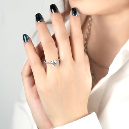 2CT Moissanite Engagement Ring D Color VVS1 Clarity 925 Sterling Silver 4 Claw Solitaire Moissanite Ring for Women Wife Anniversary Birthday Jewelry2