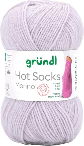 Gründl Sockenwolle Hot Socks Merino - Gewicht 50g, Lauflänge 200m, Nadelstärke 2,5-3, waschbar, ideal für Pullover, Socken Farbe 11