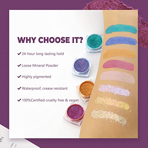Rotate Color Chameleon Eyeshadow,Teal Eyeshadow,Intense Color Shifting,Eye Makeup With Minerals Powder,Vegan And Cruelty Free,Waterproof 24Hr Shadow(Color#4) #TOP2