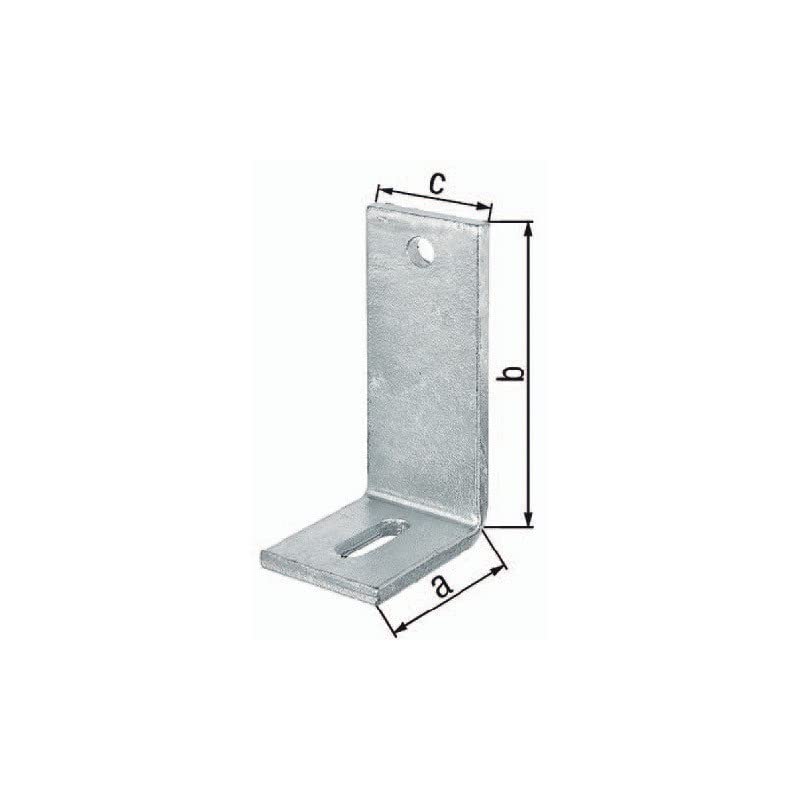 Alberts 848378 Verstellwinkel | mit Langloch, für Betonbefestigung | feuerverzinkt | 80 x 150 x 60 mm | 10er Set