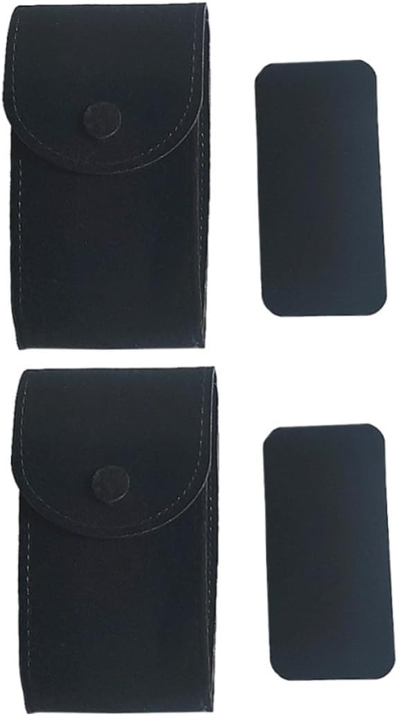 Kichvoe 2pcs Portable Watch Travel Organizer Pouch Scratch Resistant Black Flannel Material for Watch and Jewelry Storage, Compact and Lightweight Travel Case