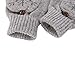 Novawo Women Winter Wool Blend Fingerless Convertible Gloves with Sturdy Chocolate Buttons Gray One Size