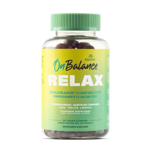 ⁠AQUILEA | Aquilea OnBalance Relax | 60 gominolas | Relajación óptima | Ashwagandha, GABA, Melisa y Lavanda | Equilibrio mental y estabilidad emocional