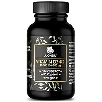 Dr Berg's MENXI Vegan Kapseln Vitamin D3 10.000 I.U. Vitamin K2 250mcg Natürliches MK-7 180 Tabletten Nahrungsergänzung