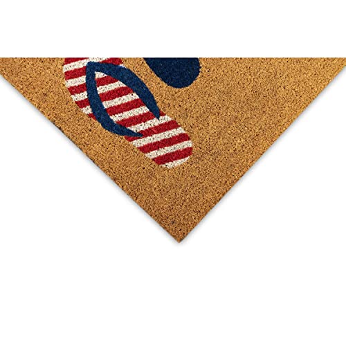Liora Manne Natura Doormat Non-Slip Outdoor Mat - Decorative, Freedom Flops Natural, 1'6" X 2'6" #TOP3