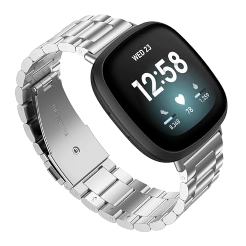 Image of YODI Watch Band Compatible with Fitbit Versa 4 / Fit bit Versa 3 / Fitbit Sense /Sense 2 Band, Soft Replacement Silicone Wristband for Women Flexible Waterproof Sport Watch Strap for Men Large