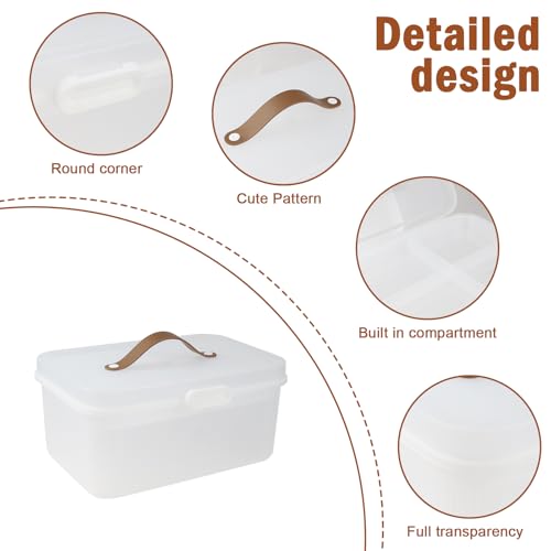 Caixa de primeiros socorros de 33 cm, 2 camadas, organizador vazio com tampa, bandeja removível e al