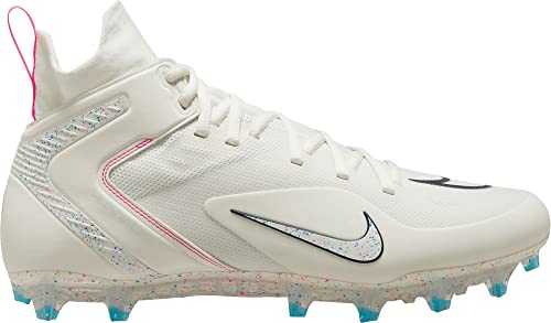Image of Nike Alpha Huarache 8 Elite CW4440-116 Sail /Hyper Pink /Laser Blue /White Men's Lacrosse Cleats 10.5 US