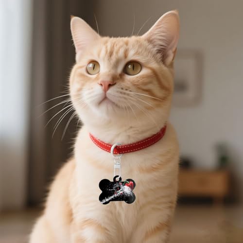 Paprika Hundemarke, mit Wasserspritzer-Druck, Knochenform, Haustier-Erkennungsmarken, Acryl-Erkennungsmarken mit Ring für Hunde und Katzen, Anhänger