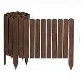 Creative Home Bordura Jardín Exterior de Madera 2m x Altura 40 cm Marrón