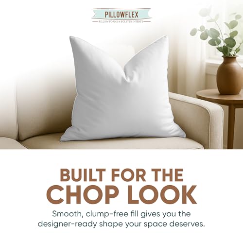 Pillowflex Synthetic Down Pillow Insert - 22x22 Down Alternative, Ultra Soft Large Square Throw Pillow, Couch Sham, Bed Sleeping - 1 Decorative Accent Form - Thumbnail 5