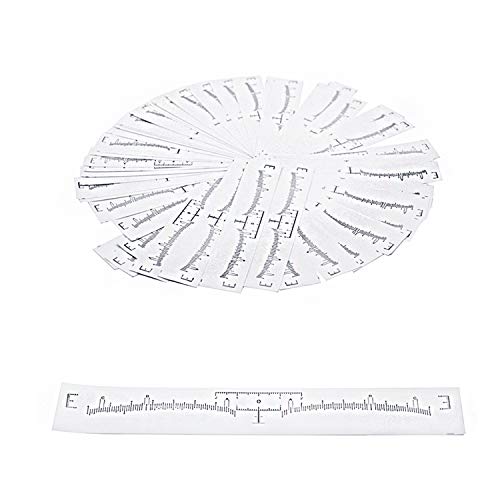 YouU Sopracciglio Righello, Righello Sopracciglia, Monouso Sopracciglio Righello Sticker, Adesivo Microblading Righello Guida per Makeup Tool,50 pezzi