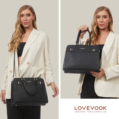 Image of LOVEVOOK Purses and Handbags for Women, Tote Shoulder Bag Satchel Purse and PU Leather Top Handle for ladies