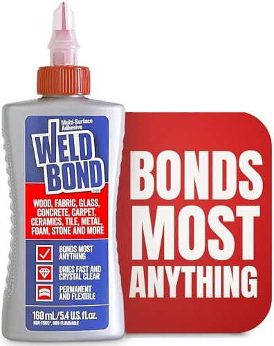Weldbond All Purpose Glue, Bonds Most Anything! Non-Toxic Glue, Use as Wood Glue or on Glass Crafts Ceramic Mosaic Porcelain Tile Stone Fabric Carpet Metal & More. Dries Crystal Clear 5.4 oz / 160 ml: Amazon.com