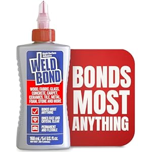 Weldbond All Purpose Glue, Bonds Most Anything! Non-Toxic Glue, Use as Wood Glue or on Glass Crafts Ceramic Mosaic Porcelain Tile Stone Fabric Carpet Metal & More. Dries Crystal Clear 5.4 oz / 160 ml