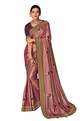 Skyview Fashion Indian Ethnic Bollywood Saree .Party Wear Saree,Pakistani Designer Sari Wedding, Saree for Womens (Pink)