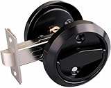 NONGKANG Flat Door Knob, Flush Mount Low Profile Door Knob, Stainless Steel Round Recessed Door Knob, Hidden Cup Door Knob, Pocket Door Knob Without Keys for Space Saving(Black)