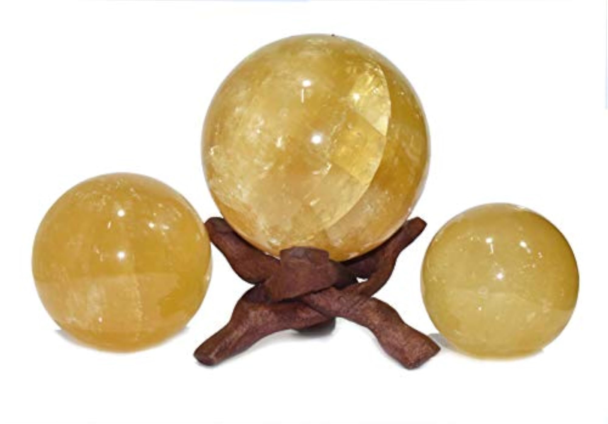 Calcite Crystal Sphere with Stand, Natural Healing