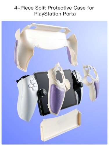 Image of PlayStation Portal Case, Slim Shockproof Protective Cover-White&Purple