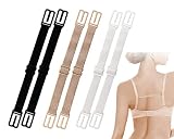 Antirutsch BH Trägerhalter,6 Stück Frauen Elastische BH Strap Clips,rutschfeste Verstellbare BH Träger,BH Klammer,für volle Körbchengröße (Schwarz, Beige, Weiß)