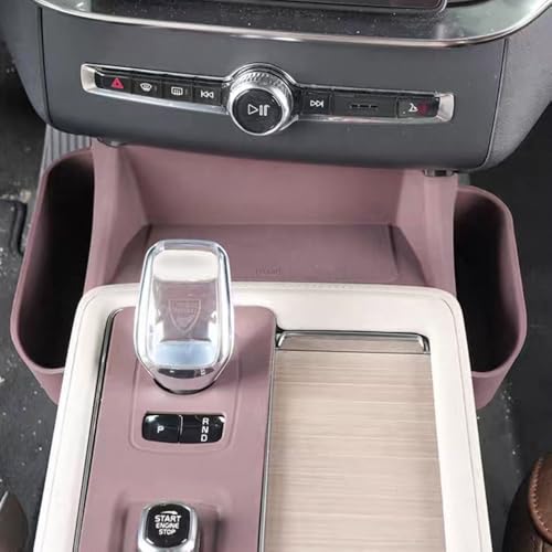 Image of Silicone Material Cup Holder Coaster for Volvo 2026 XC90 Center Console Gear Shift Protector, Automotive Accessories (2026 XC90 Wireless Charging -Cardamom)