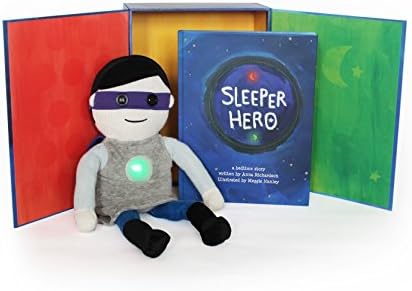 SleeperHero: The Superhero Toy Nightlight Clock Plush Doll with Storybook + Built-in Light Timer to Help Sleep Train Your Child