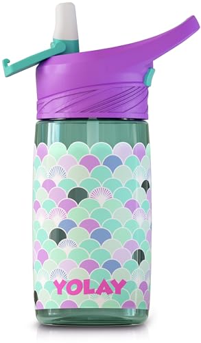 YOLAY 15oz Kids Water Bottle For School Boys and Girls, Dura