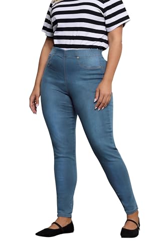 Image of Yours for Good Curve Pull On Bum Shaper Lola Stretch Jeggings - Women's - Plus Size Curve Mid Blue