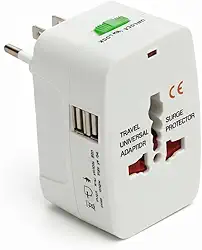 Adaptador Universal de Tomada com Porta USB – Viagem Internacional - Plug Mundial EUA, Europa, Reino Unido e Austrália | Carregador com Proteção e LED