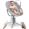 Zoicay Baby Swing,Baby Swings for Infants with 3 Modes & 5 Speeds, BT Enabled App & Remote Control, Electric Swing – 6 Lullabies and 3 Timer Setting, 2 Seat Positions and 5-Point Harness Swing (Gray)