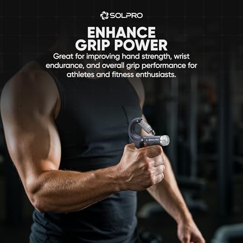 Image of Solpro Velgrip Adjustable Hand Grip Strengthener with Mechanical Counter for Men & Women | Adjustable 5 to 60 kg Resistance | Forearm, Wrist & Finger Strengthener | Home, Gym Workouts