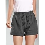 Womens Drawstring Shorts Summer Elastic Waist Casual Lightweight with Pockets - Image 3