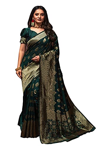 Image of Lilots Women's Designer Banarasi Silk Jacquard Designer Saree With Blouse Piece