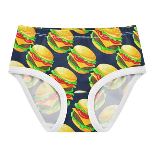 Joisal Toddler Girls Underwear 2t Cotton Cute Panties Girl Funny Briefs Undies Kids Cartoon Hamburgers Lettuce