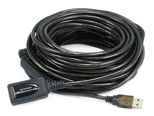 Monoprice USB Type A Male to Type A Female 2.0 Extension Cable   Active, 28/24AWG, Repeater, Kinect, and PS3 Move Compat