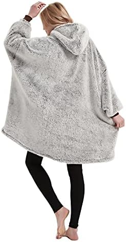 Coastline Sherpa Fleece Sweatshirt Blanket Ultra soft Teddy Bear Warm Cozy Oversized wearable big pocket Hoodie Blanket Throw for Adults Women Girls Men and Teens,One size Fits Alll (Coffee)