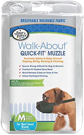 Four Paws Walk-About Quick-Fit Dog Muzzle 3 - Medium Short Snout