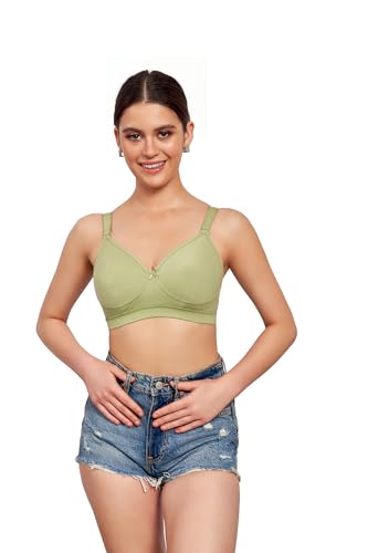 Image of Bralux Full Coverage Bra for Women Daily Use | Non-Padded Non-Wired Bra| Sweat Absorbent Seamless Bra | Replaceable Back Strap with Twin Hook Adjuster - 7002 Available in C & D Cup