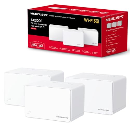 Mercusys Sistema Wi-Fi 6 AX3000 Whole Home, cobertura de até 650 ...