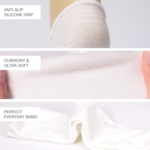 ARRIA Basic Socks, Breathable 3 Pack Crew & No Show Sock, Anti-Slip Grip, Soft Everyday Summer Stretchy Fit3