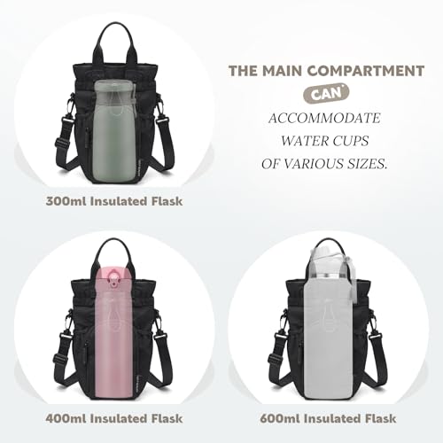 GOLF QUALITY Duża torba na butelkę wody na butelkę na wodę 32/40/42//1,814.4 g, na co dzień sznurek crossbody torba na kubek na wodę, A-Czarny, Small