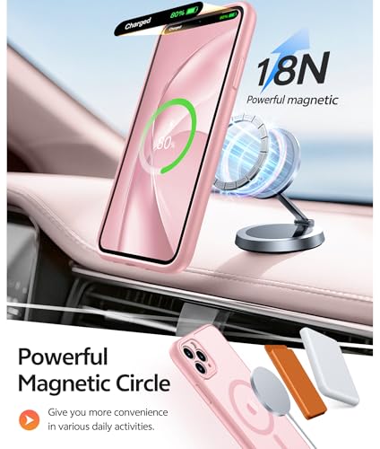 Image of FNTCASE for iPhone 11 Pro Max Case: [Compatible with Magsafe] Translucent Matte Magnetic Cases [Full Camera Protection] Military Grade Shockproof Protective Phone Cover - Light Pink