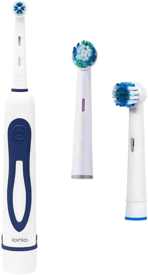 Escova de Dente Eletrica Adulto Infantil com Refil Azul Rotativa