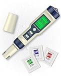 Pawfly Pool Salt Tester & pH Meter, 5 in 1 pH Salinity TDS EC & Temperature Meter, Digital Salinity Tester TDS Meter for Swimming Pool Drinking Water Aquarium Hot Tub Saltwater & Spa